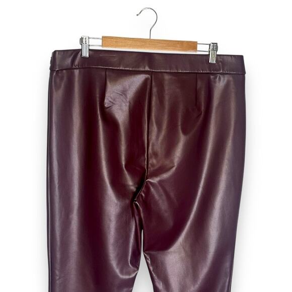 Talbots Women's Faux Leather Leggings Size 16 Rich Burgundy P233016329 Pants - Picture 6 of 10